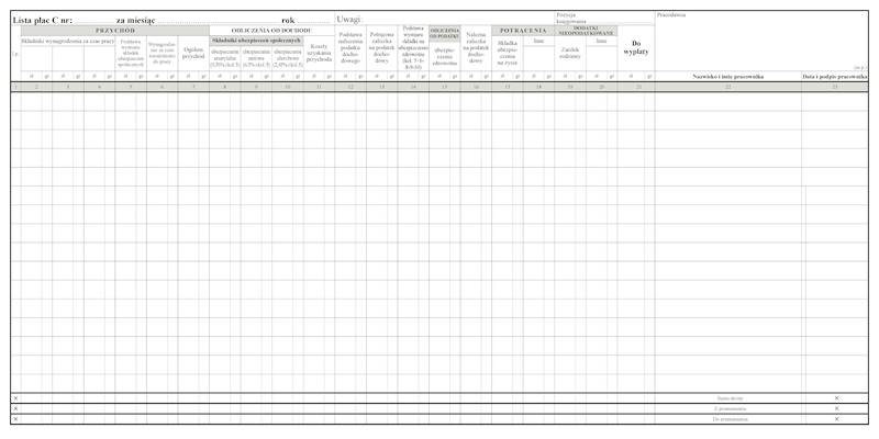 Lista płac C 1/2A2 /80k./offset