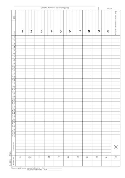Lista obecności /80k./