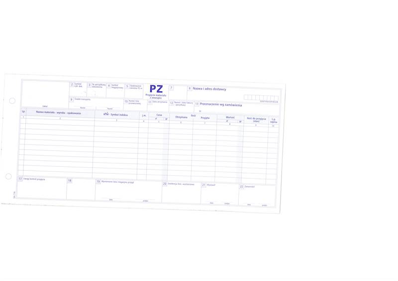 Przyjęcie materiału PZs 2/3A4/80