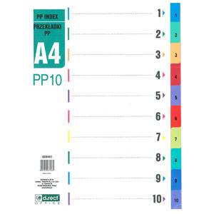 Przekładki A4 10 kol.Leviatan karton INDEX lamin.