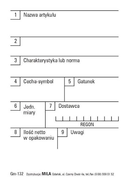 Szyldzik magazynowy /100szt./
