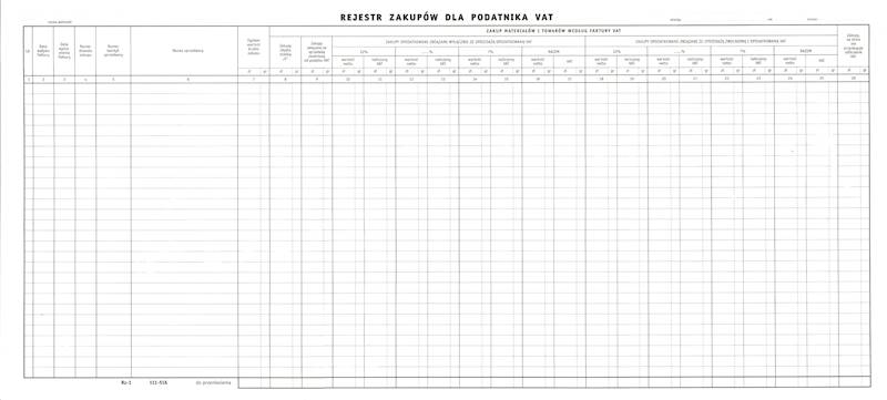 Rejestr zakupów VAT/80k./