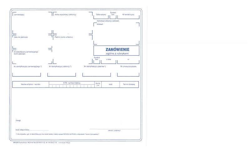 Zamówienie 2/3A4 samokopia/80k./
