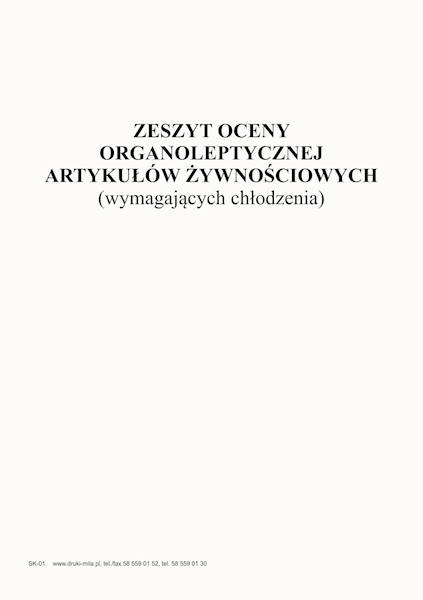 Zeszyt oceny organol.art.żywn.wym.chłodz