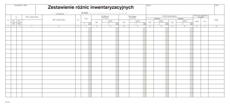 Zestawienie różnic inwentaryz./80k./