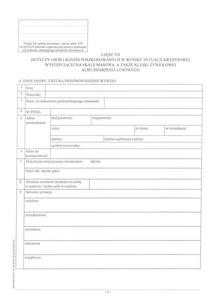 Wywiad środowiskowy część VII op. 100 szt.