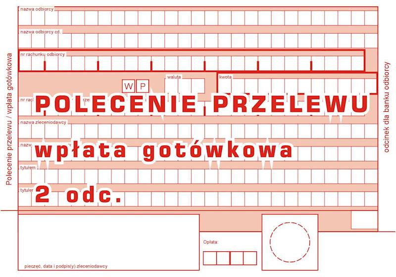 Polecenie przelewu 1+1 100kpl./ piórka / K-4022P