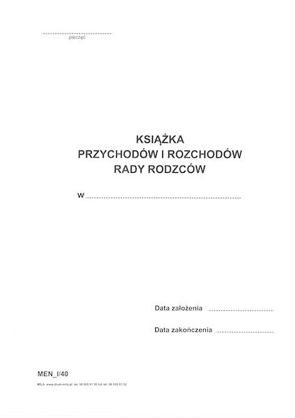 Księga przychodów i rozchodów Rady Rodziców