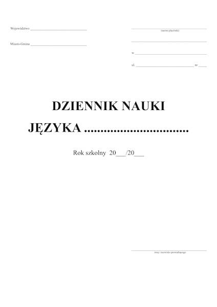 Dziennik nauki języka A4