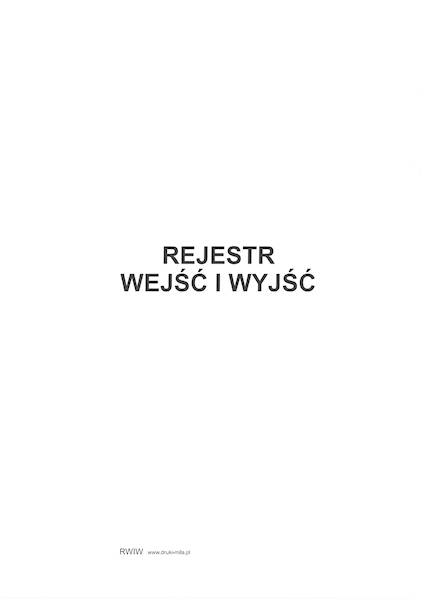Rejestr wejść i wyjść A4 100k. RWIW tw. opr.