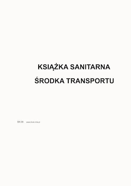 Książka sanitarna środka transportu A5 24k. SK-08