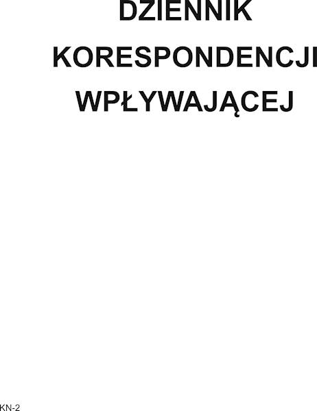 Dziennik korespondencji wpływającej KN-2 A4 100k.