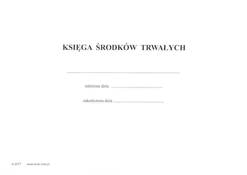 Księga środków trwałych A4 K-207T