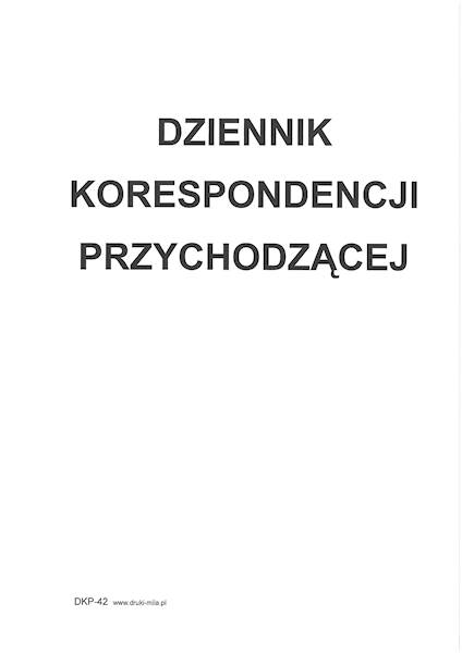 Dziennik korespondencji przychodzącej DKP-42 tw.op