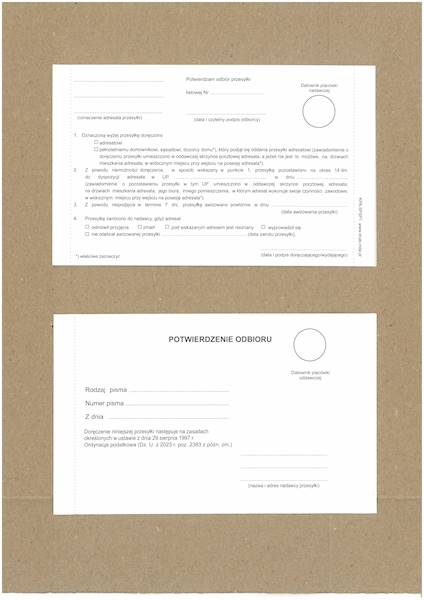 Zwrotne potw. odbioru ord.pod.op.100szt.KPA-5PSP1