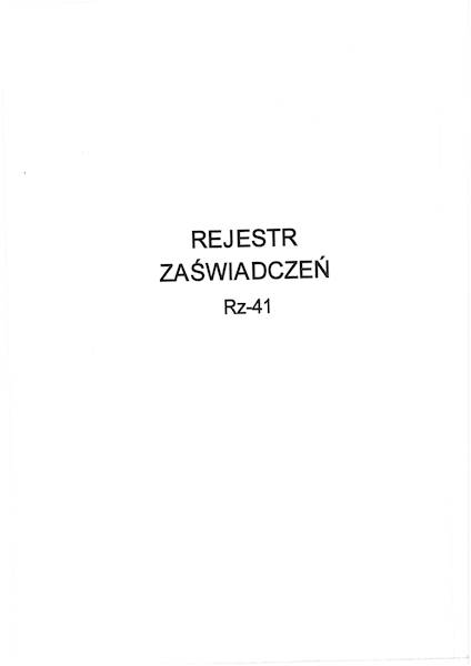 Rejestr zaświadczeń A4 100k. RZ-41