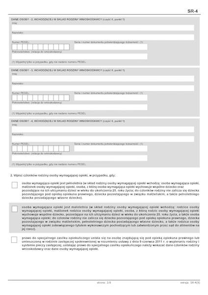 WNIOSEK SR-4 spec. zas. opiek.