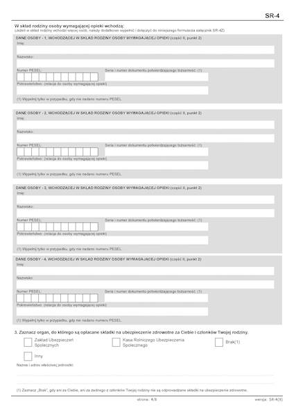 WNIOSEK SR-4 spec. zas. opiek.