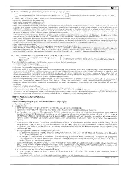 Wniosek o ustalenie jednorazowej zapomogi SR-2