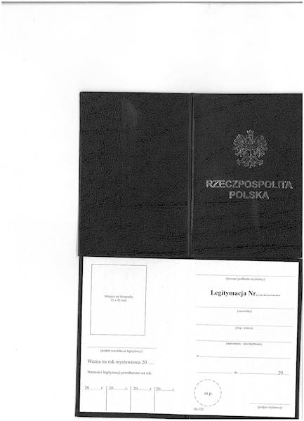 Legitymacja służbowa godło tłoczone Os-220