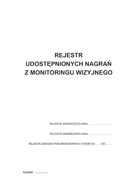 Rejestr udostępnionych nagrań z monitoringu wizyjn