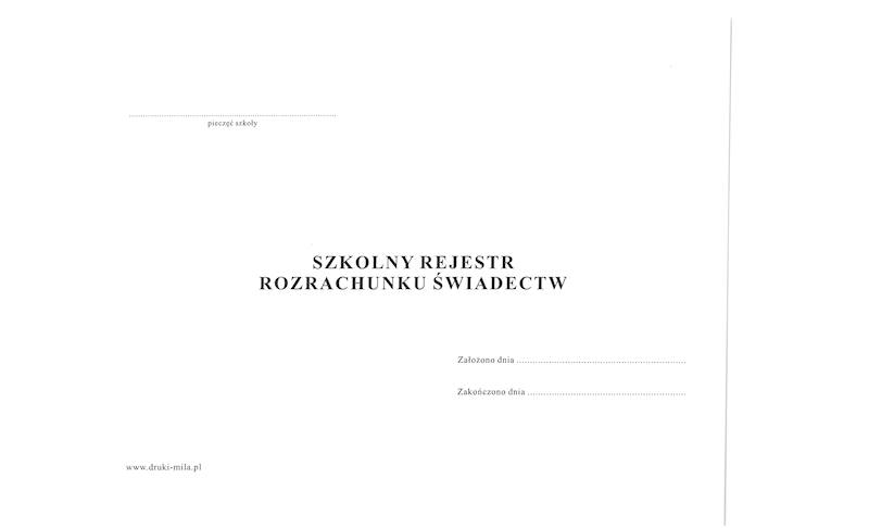 Szkolny rejestr rozrachunku świadectw MEN-I/22a