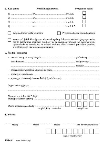 PRD-5  Karta rejestracyjna A6