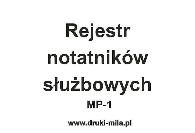 MP-1 Rejestr notatników służbowych