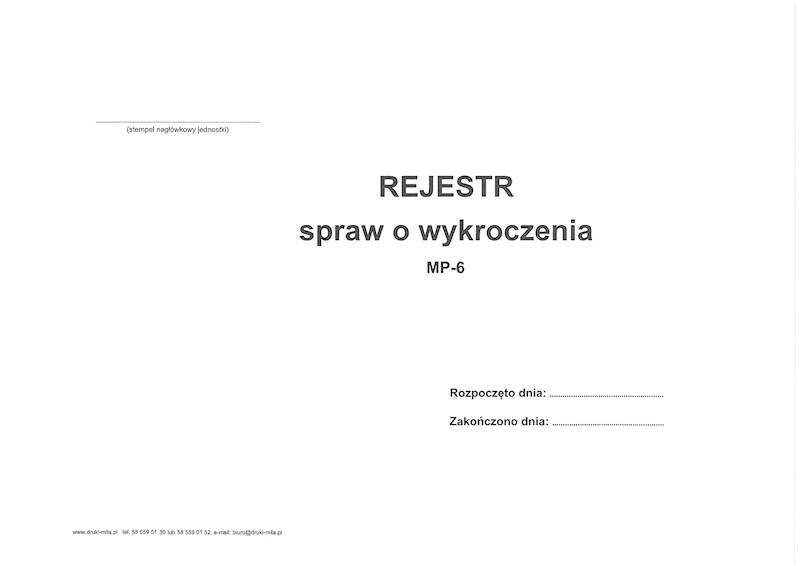 MP-6 Rejestr spraw o wykroczenia 