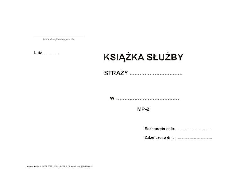 MP-2 Książka służby straży 
