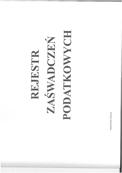 Rejestr zaświadczeń podatkowych A4 tw. opr.