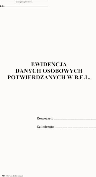 Ewidencja danych osobowych potwierdzanych w B.E.L.