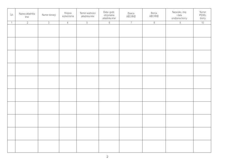 Książka transfuzji A4 100k. twarda oprawa