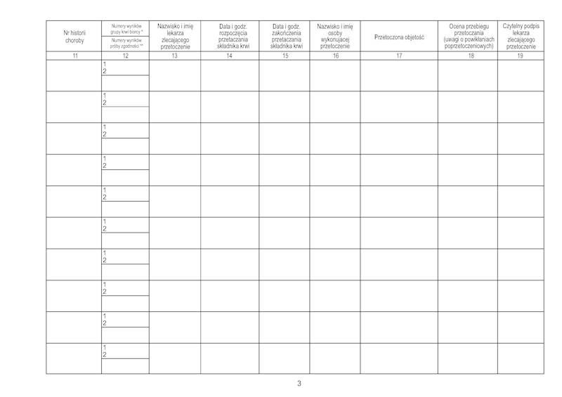 Książka transfuzji A4 100k. twarda oprawa