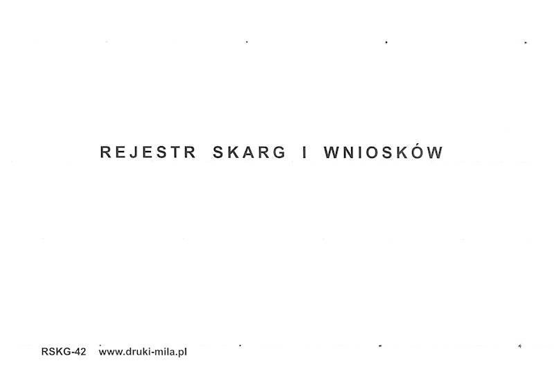 Rejestr skarg i wniosków RSKG-42 50k. m. opr