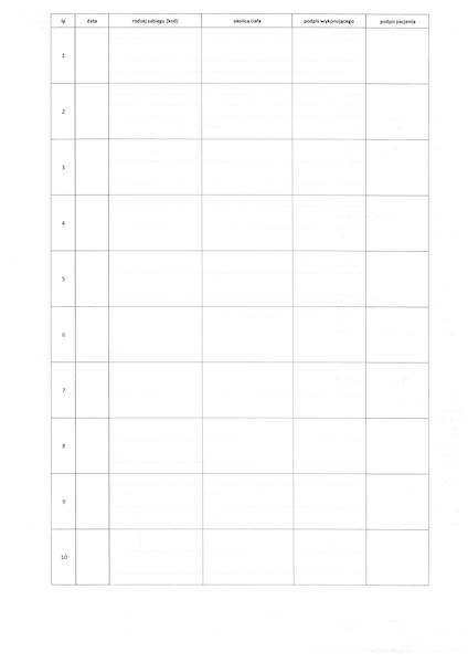 Skierowanie na zabiegi fizjoterapeutyczne A4 100k.