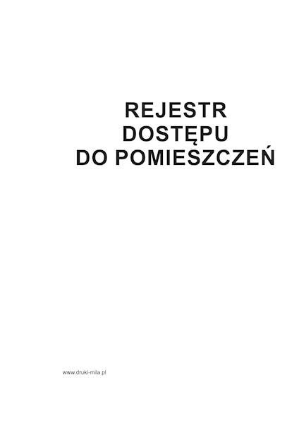 Rejestr dostępu do pomieszczeń A4 100k. m.o.