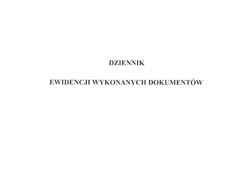 Dziennik ewidencji wykonanych dokumentów A4 tw. op
