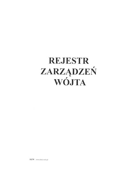 Rejestr zarządzeń wójta A4 100k. tw.oprawa
