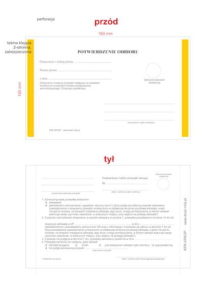 Potwierdzenie odbioru (post. adm. ord. podatkowa)