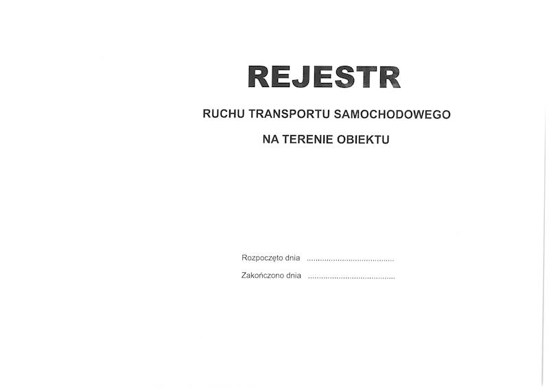 Rejestr ruchu transportu samoch na ter. ob. 100k.m