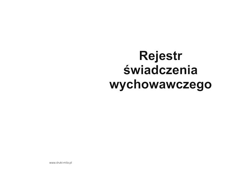 Rejestr świadczenia wychowawczego A4 100k. tw. opr