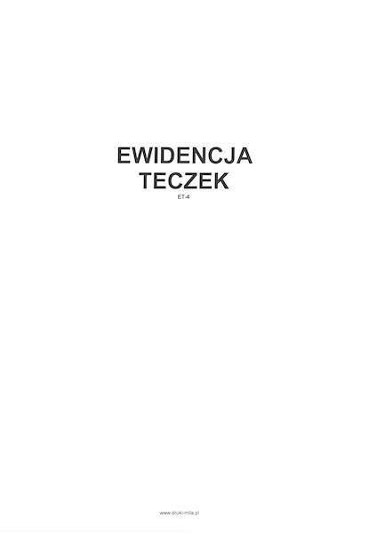 Ewidencja teczek A4 ET-4 tw. opr. 96k.