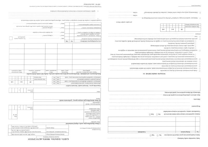 Karta badania profilaktycznego A3/4 KBP-43 100k.