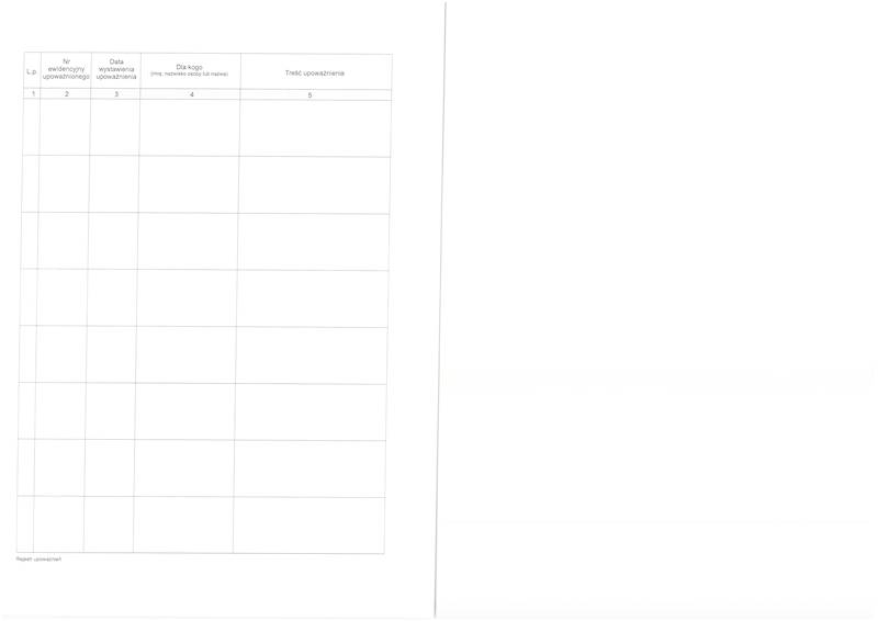 Rejestr upoważnień A4 twarda oprawa 100k