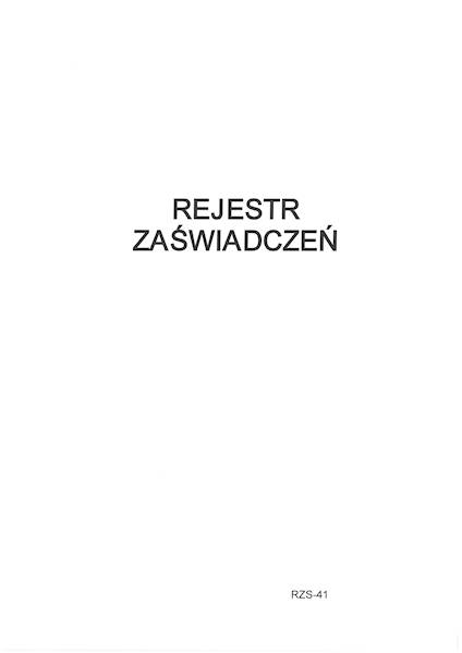 Rejestr zaświadczeń A4 rzs-41 (tw. opr.)