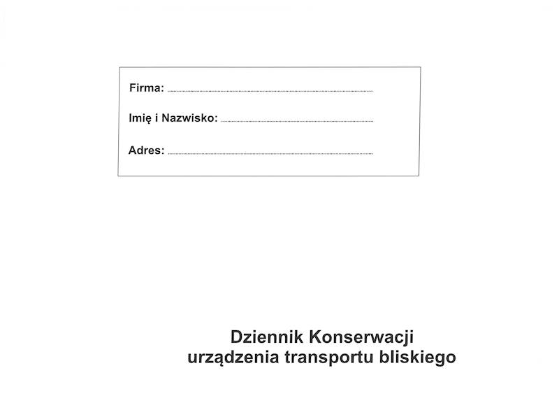 Dziennik konserwacji urz. transporu bliskiego