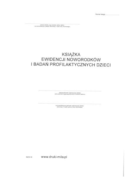 Książka ewidencji noworodków MZ/D-16 50k.