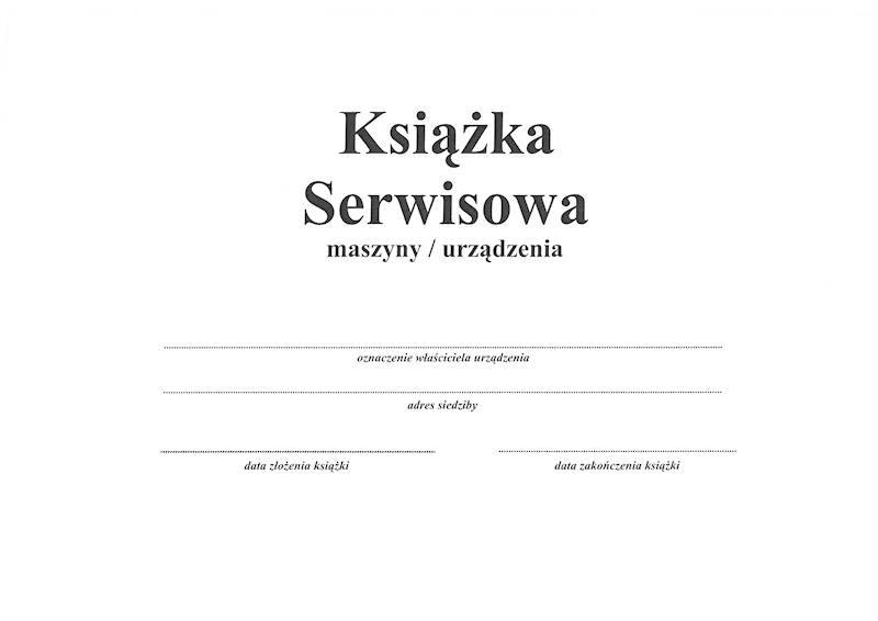Książka serwisowa maszyny urządzenia A5 KSMU-5
