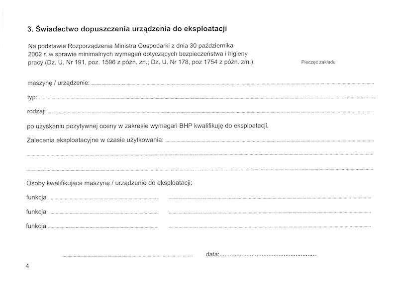 Książka serwisowa maszyny urządzenia A5 KSMU-5